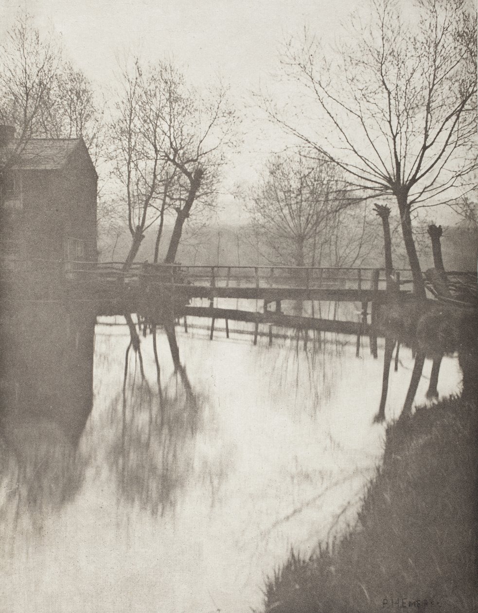Ponte pedonal perto de Chingford de Peter Henry Emerson