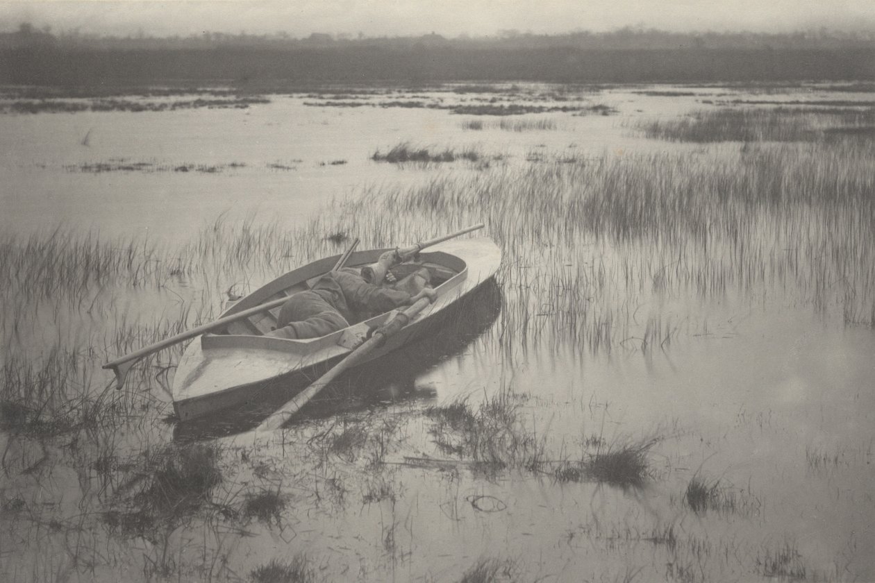 Artilheiro a trabalhar até à galinha, 1886 (foto) de Peter Henry Emerson