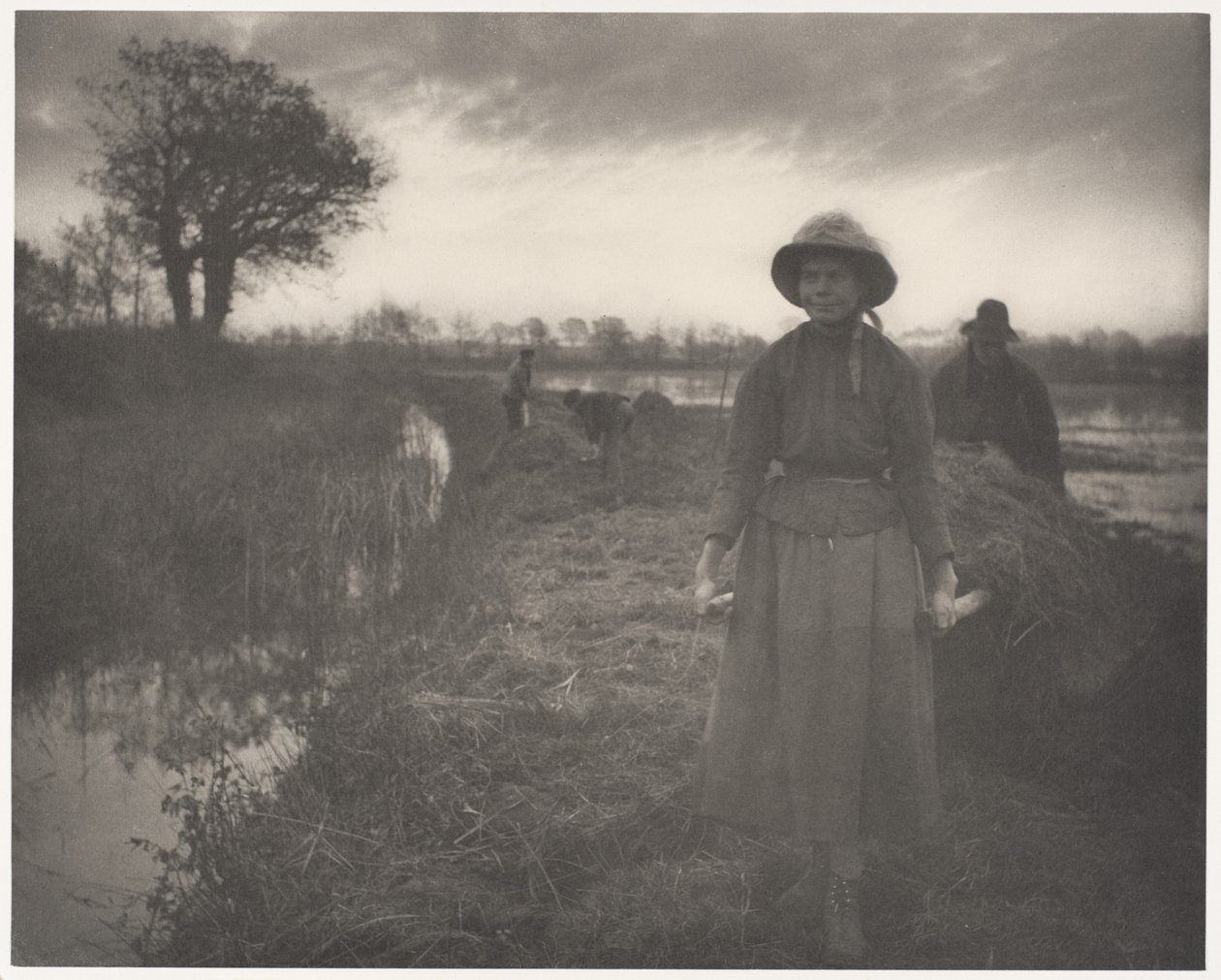 Empurrar o feno do pântano com varas de Peter Henry Emerson