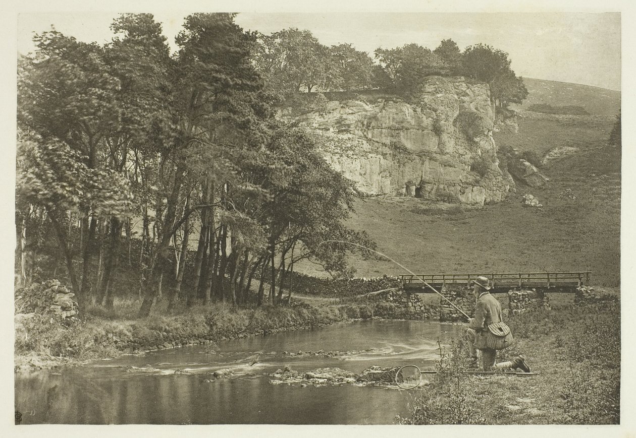 Wolfscote Bridge e Franklyn Rock, Beresford Dale de Peter Henry Emerson