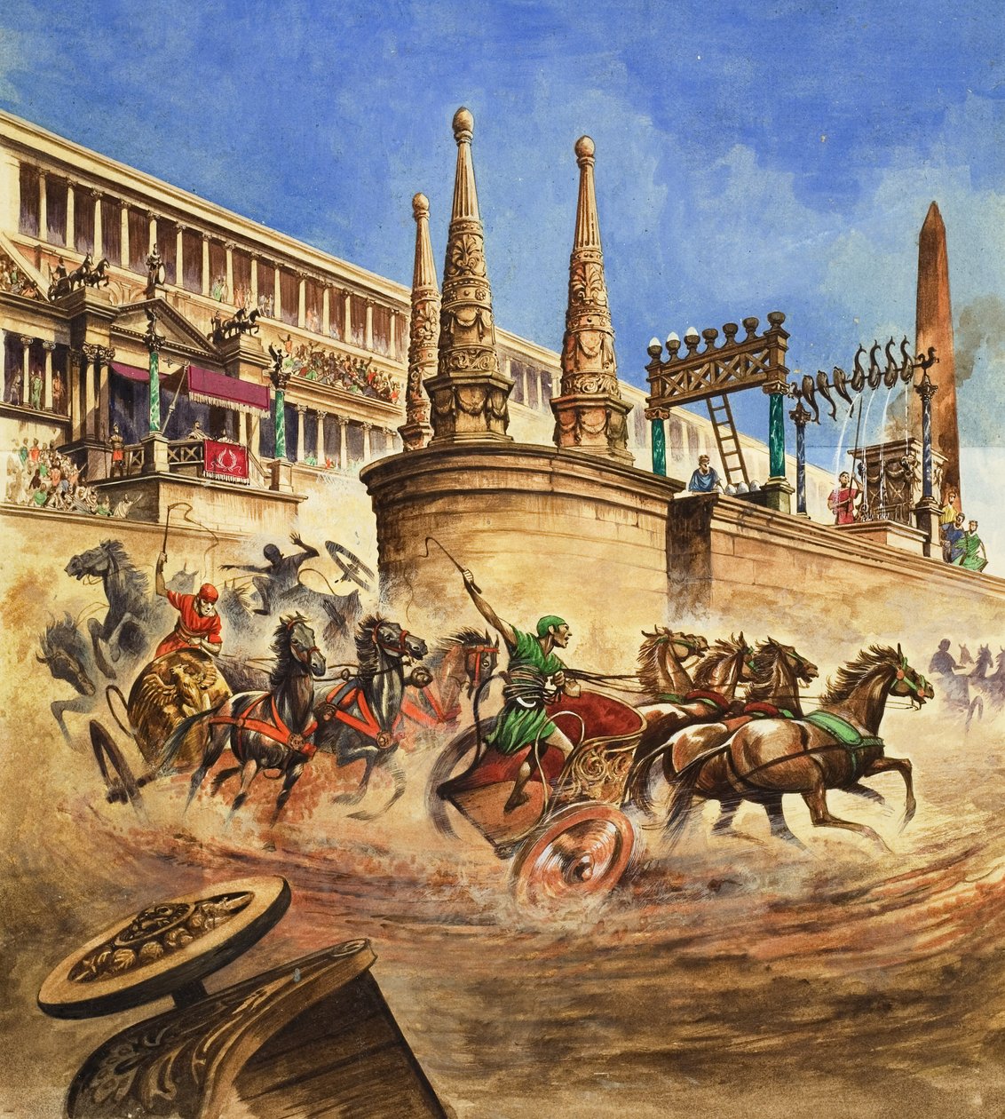 Corrida de carruagens (guache sobre papel) de Peter Jackson