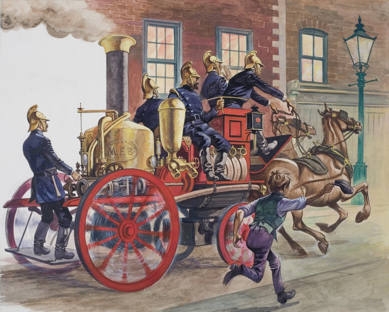 Carro de bombeiros (guache sobre papel) de Peter Jackson