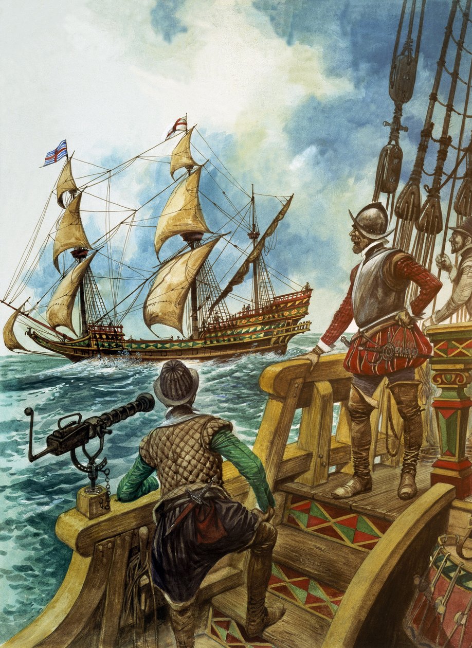 Sir Francis Drake (1540-96) (guache sobre papel) de Peter Jackson