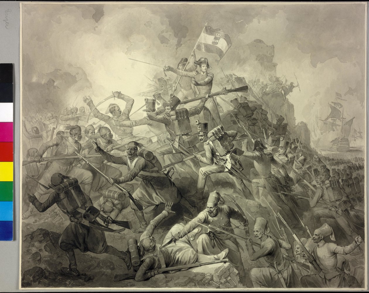 Conquista de Saida (desenho a tinta) de Peter Johann Nepomuk Geiger