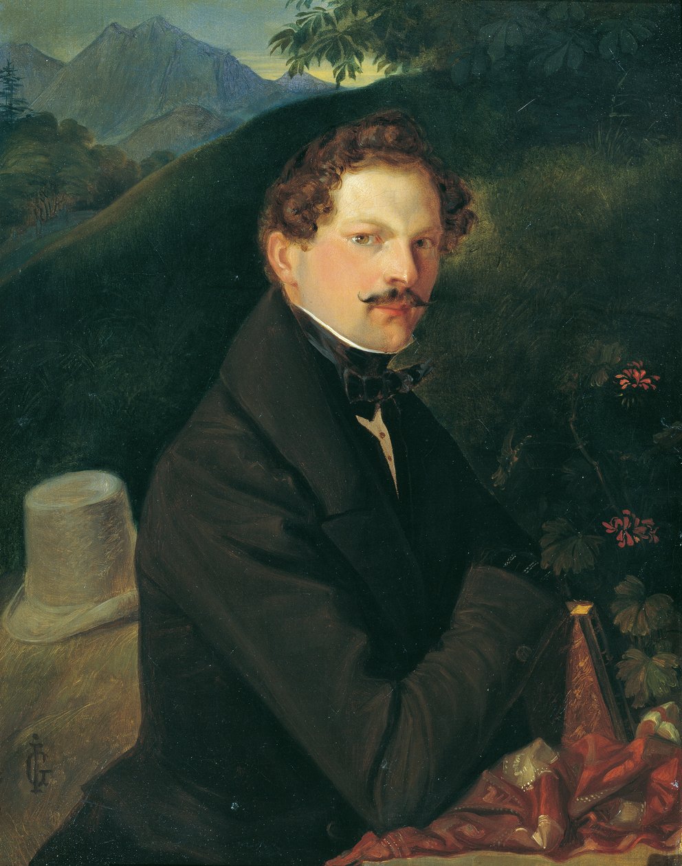 Retrato de um Cavalheiro na Paisagem de Peter Johann Nepomuk Geiger