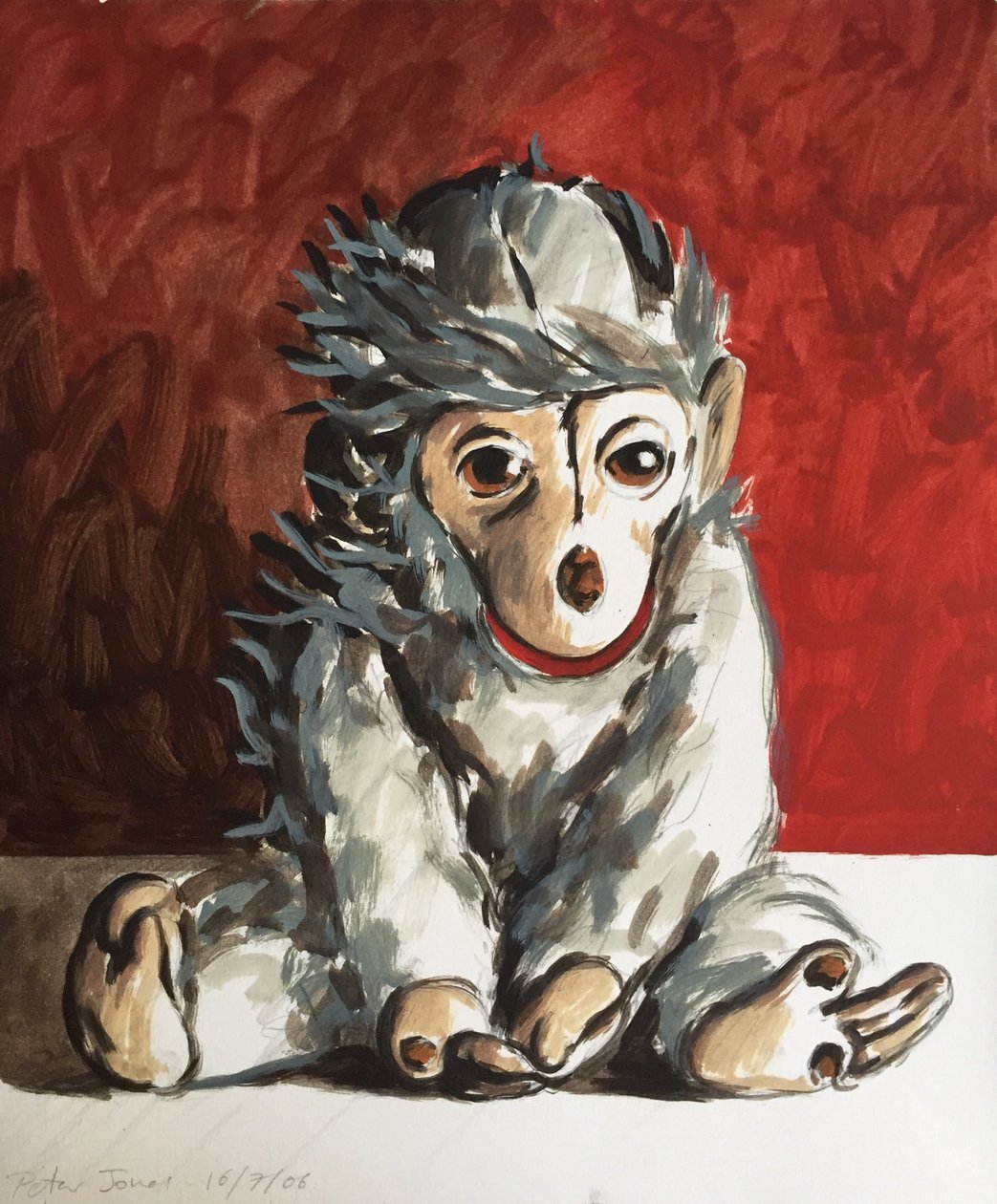 Macaco Branco sobre Vermelho, 2006 de Peter Jones