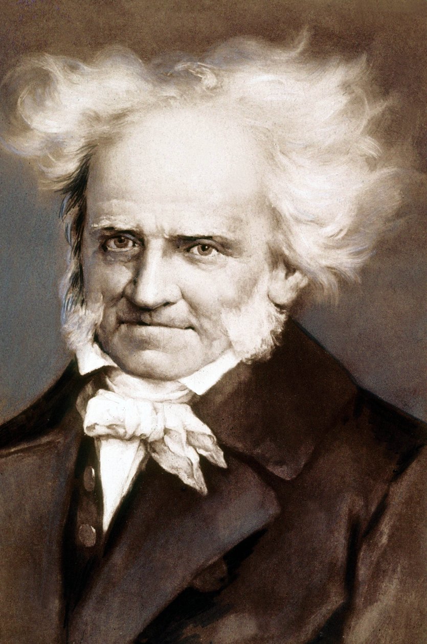 O filósofo alemão Arthur Schopenhauer (1788-1860) foto após pintura de Peter Kramer de Peter Kramer