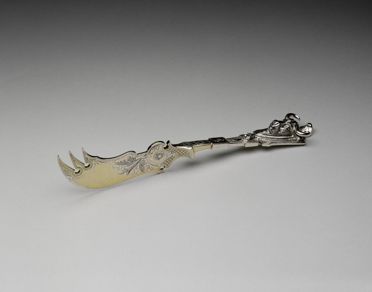 Faca de queijo, c. 1865-1870 (prata e prata dourada) de Peter L. Krider