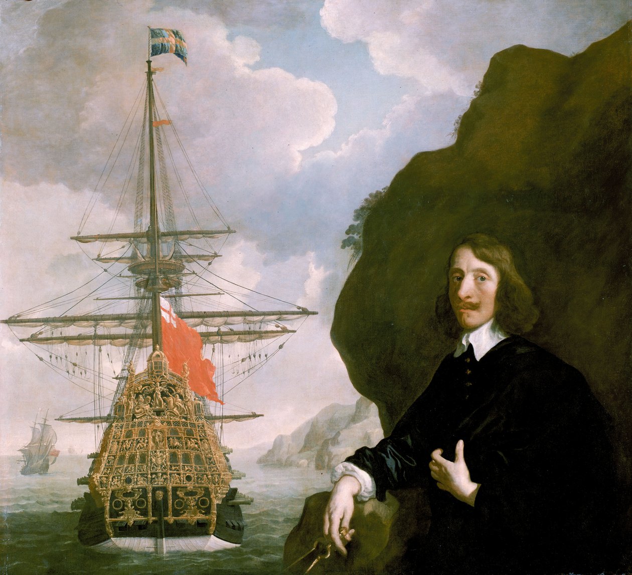 Peter Pett e o "Sovereign of the Seas" (1637), c.1645-50 (óleo sobre tela) de Peter Lely