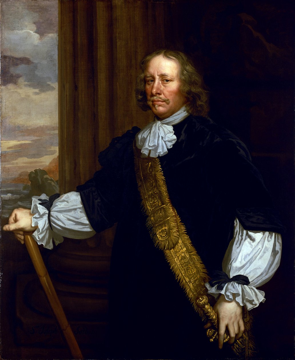Retrato do Vice-Almirante Sir Joseph Jordan (1603-1685), porta-bandeira (porta-estandarte) de Lowestoft, relativo à Batalha de Lowestoft (Inglaterra) de Peter Lely