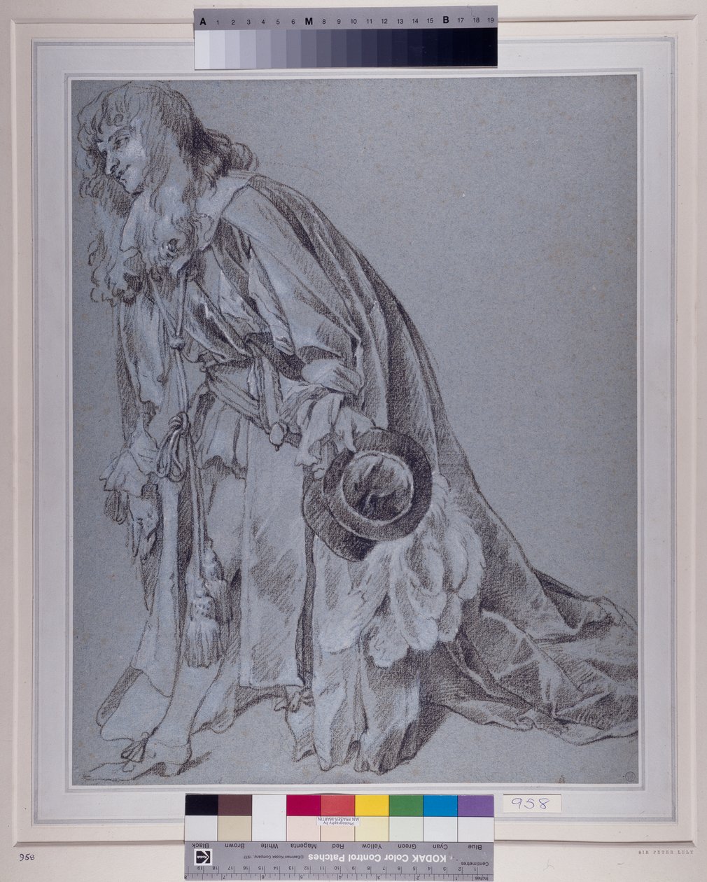 Figura reverente (giz sobre papel) de Peter Lely