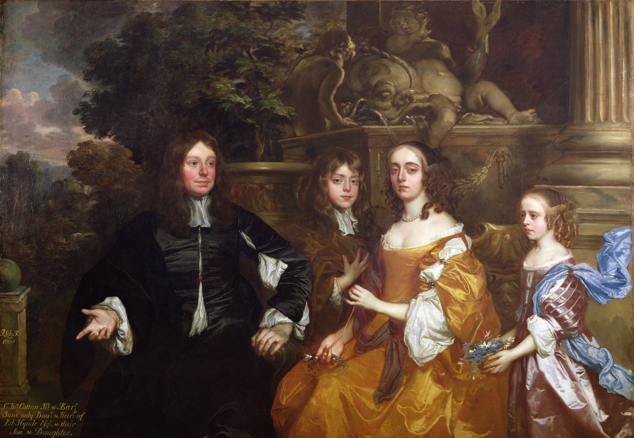 Sir John Cotton e a sua família de Peter Lely