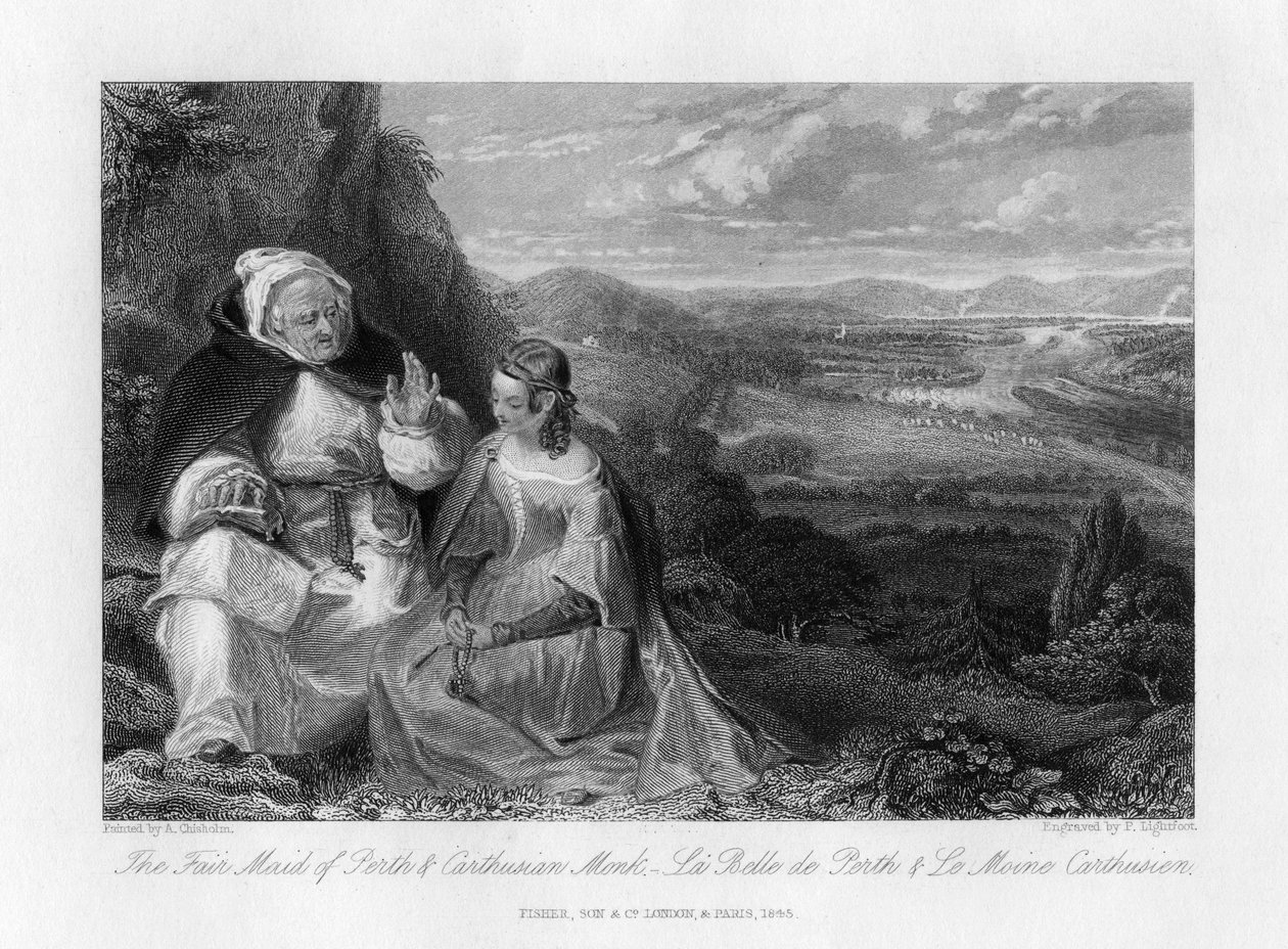 A Empregada Justa de Perth e o Monge Cartuxo, 1845 de Peter Lightfoot