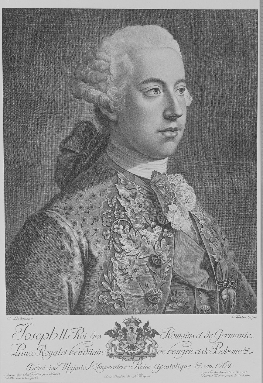 José II, Sacro Imperador Romano, gravado por Anton Tischler de Peter Lion