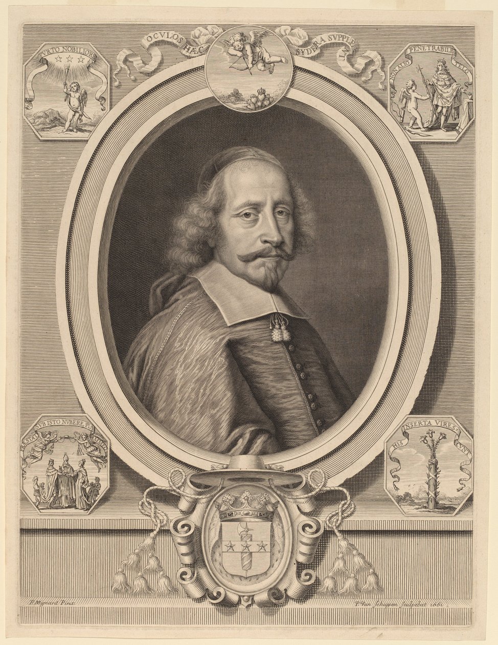 Cardeal Jules Mazarin de Peter Ludwig van Schuppen after Pierre Mignard I