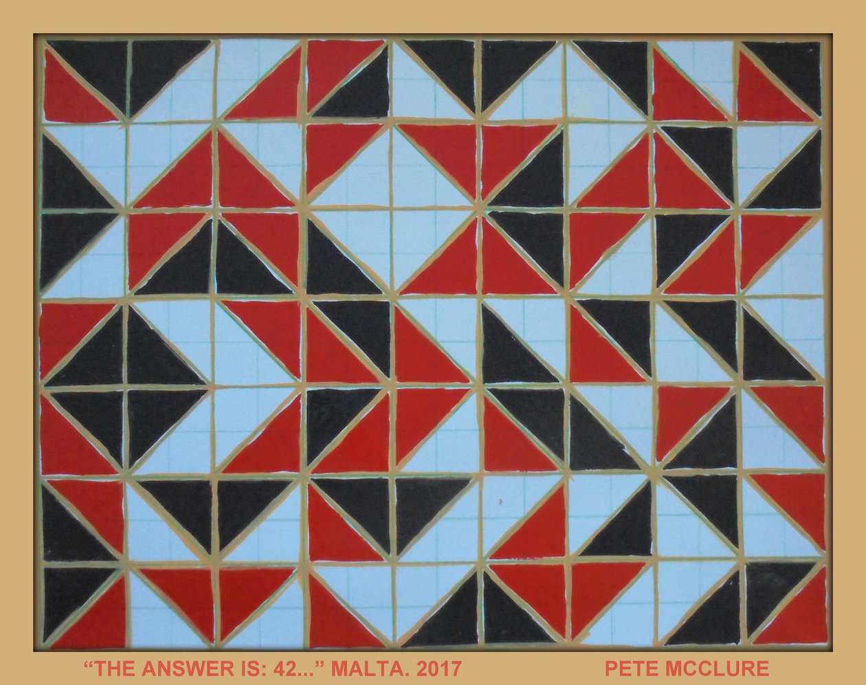 RESPOSTA É 42. MALTA, 2017, ACRÍLICO SOBRE PAPEL de Peter McClure