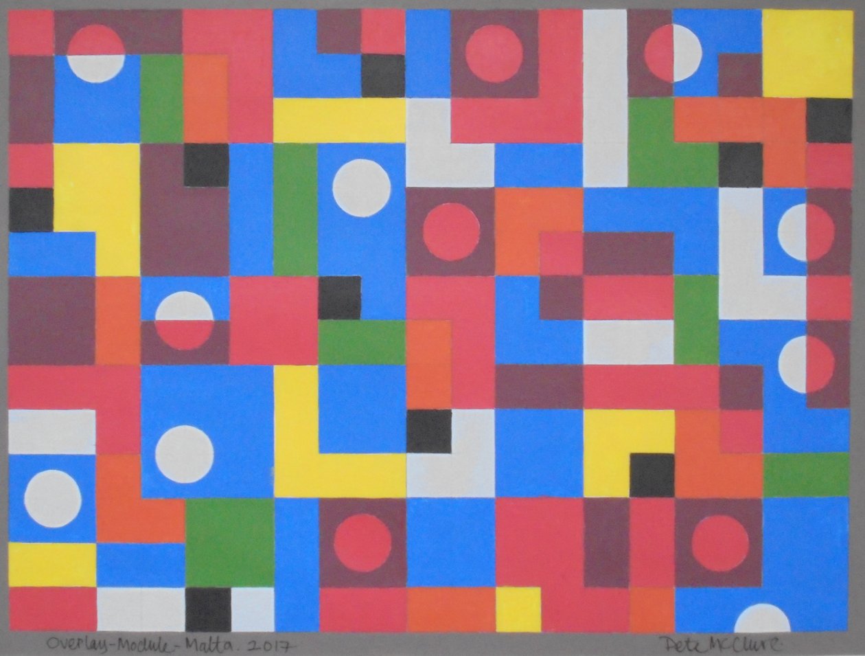 OVERLAY-MODULE-MALTA, 2017 (ACRÍLICO NO PAPEL) de Peter McClure