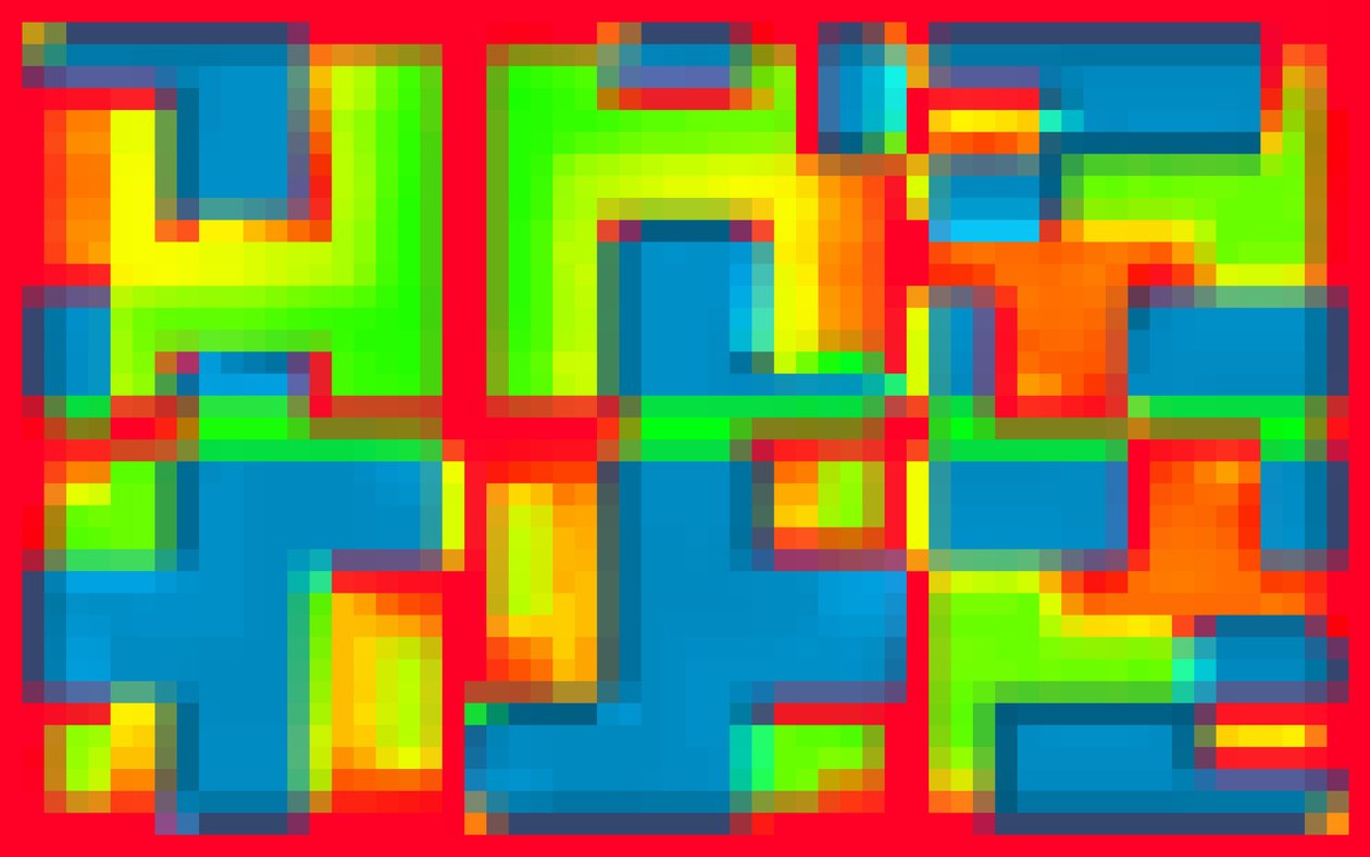 BORDELINE VERMELHO, 2014, (imagem digital) de Peter McClure