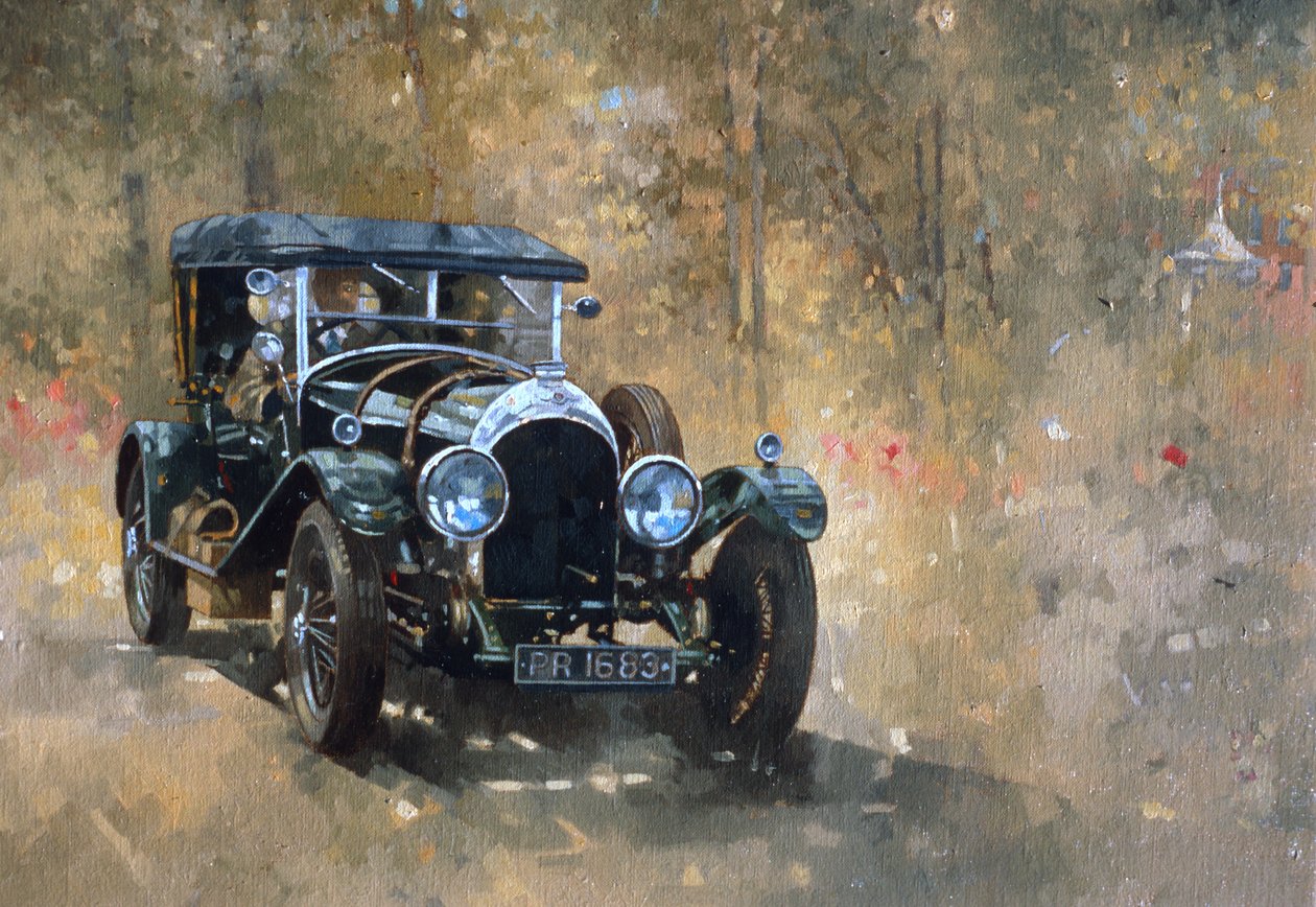 Bentley de 3 litros em Cottesbrooke (óleo sobre tela) de Peter Miller