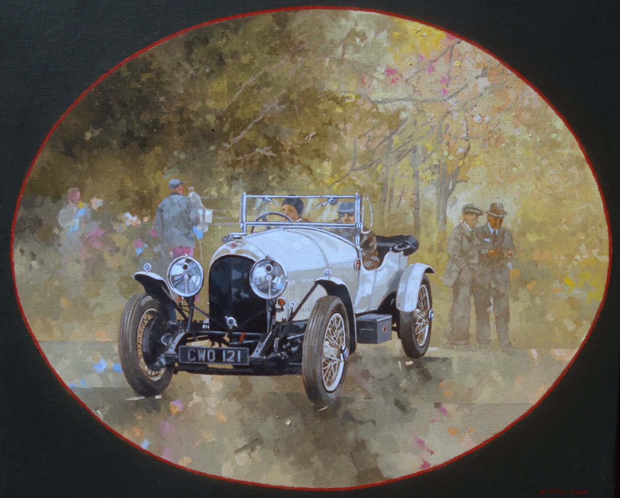Bentley de 3 litros em Kelmarsh (óleo sobre tela) de Peter Miller