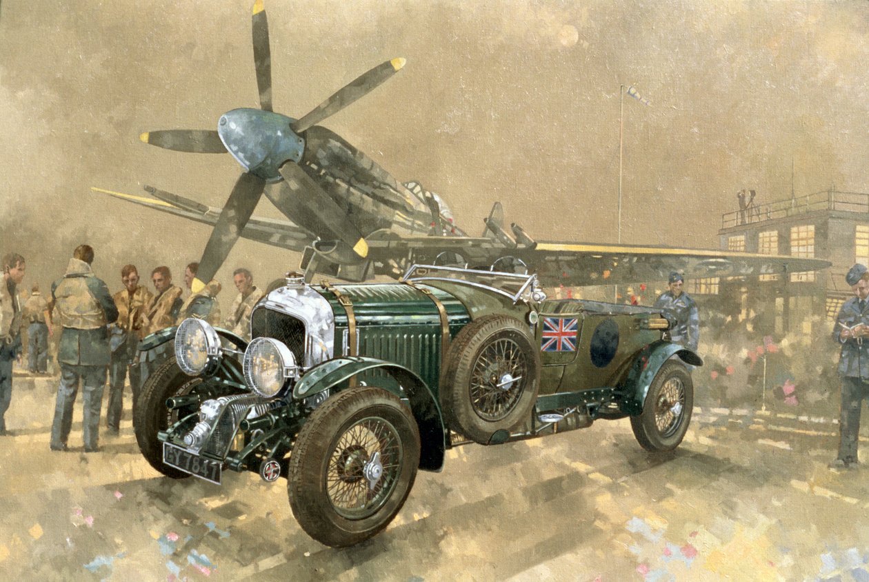 Bentley e Spitfire (óleo sobre tela) de Peter Miller
