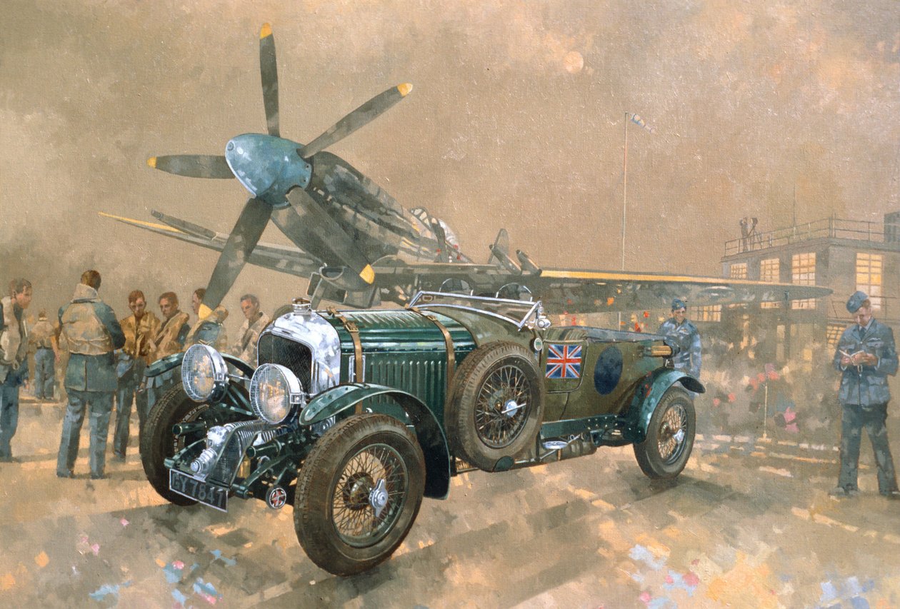 Bentley e Spitfire (óleo sobre tela) de Peter Miller