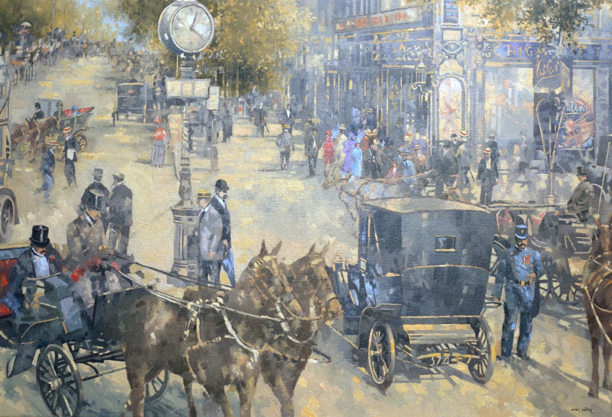 Carrefour Dronot, Intersection, Paris (óleo sobre tela) de Peter Miller