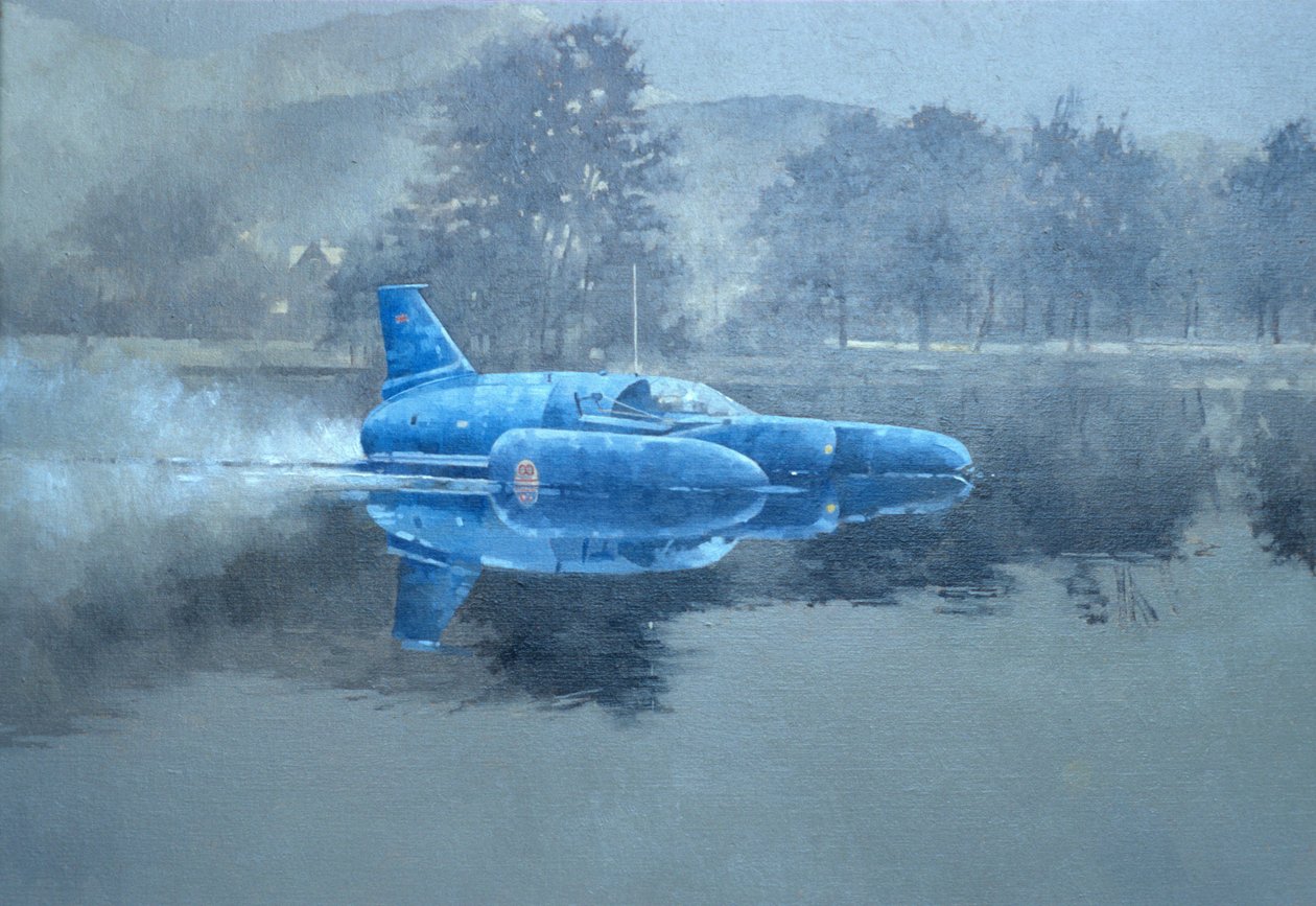 Donald Campbell e Bluebird (óleo sobre tela) de Peter Miller