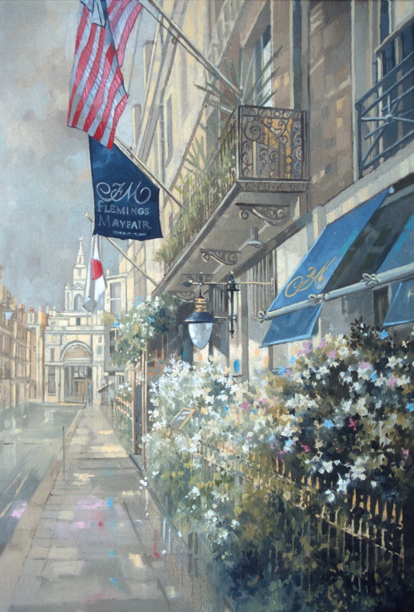 Flemings Hotel, Half Moon Street, Londres (óleo sobre tela) de Peter Miller