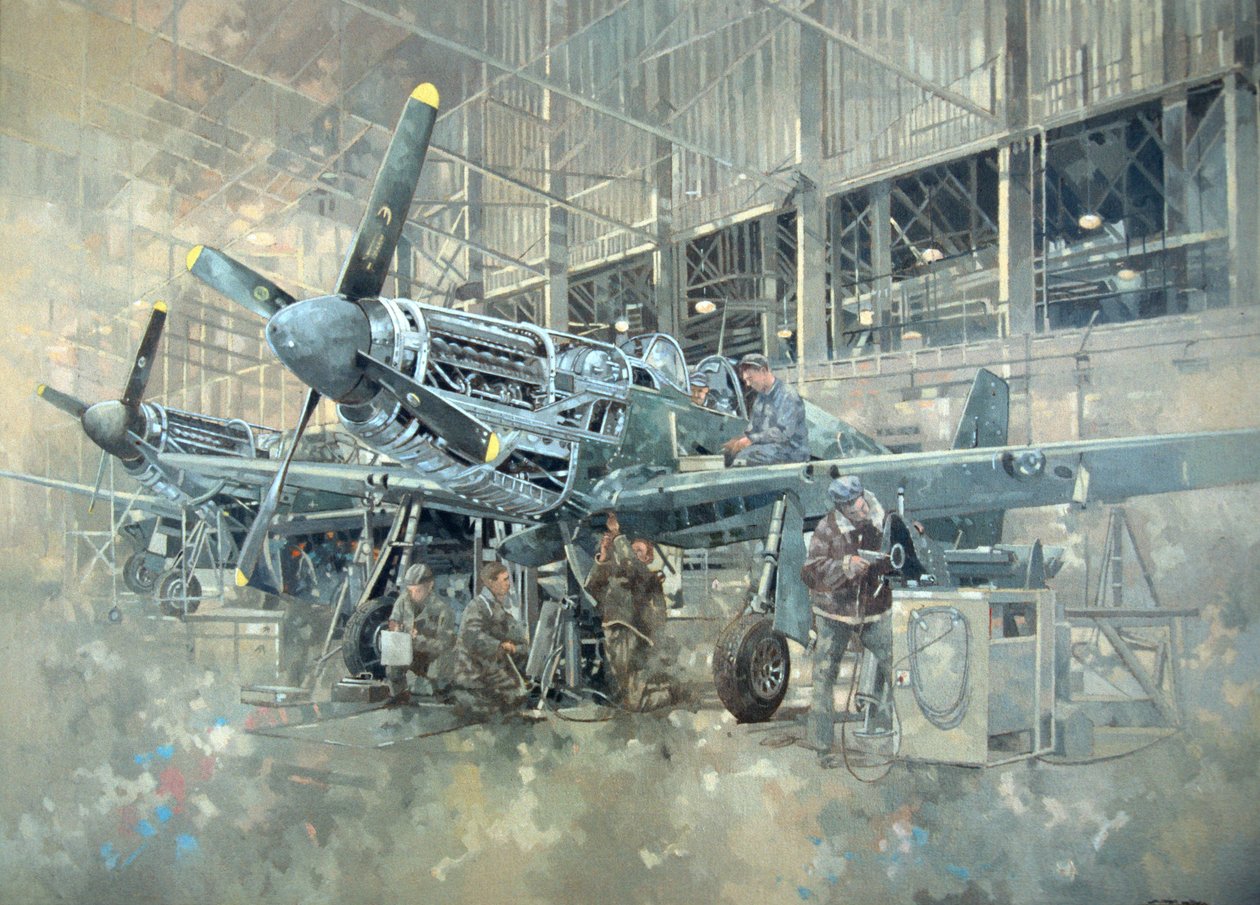 Mustang em Warton (óleo sobre tela) de Peter Miller