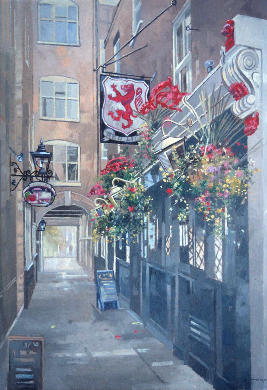 The Red Lion, Crown Passage, St. James&39;s, Londres (óleo sobre tela) de Peter Miller