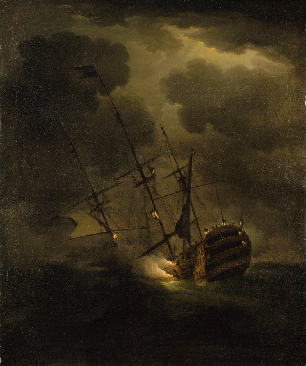 Perda do HMS "Victory", 4 de outubro de 1744 de Peter Monamy