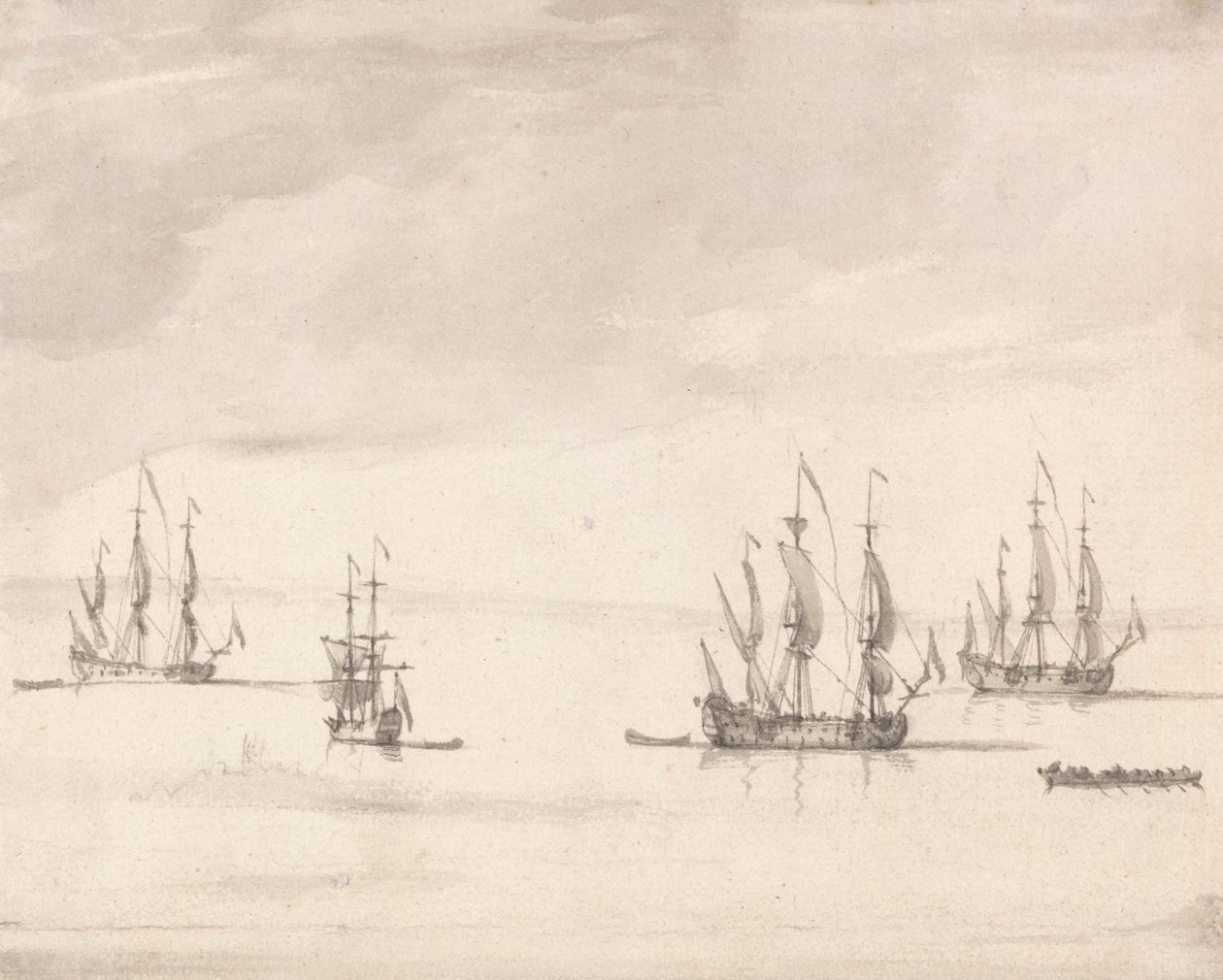 Homens de Guerra fora de Sheerness de Peter Monamy