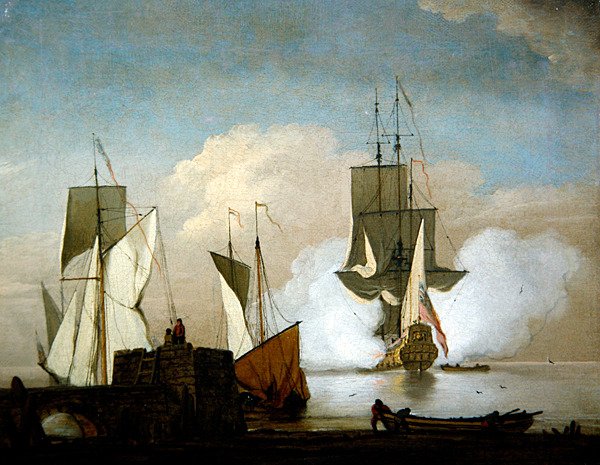 The Evening Gun (óleo sobre tela) de Peter Monamy