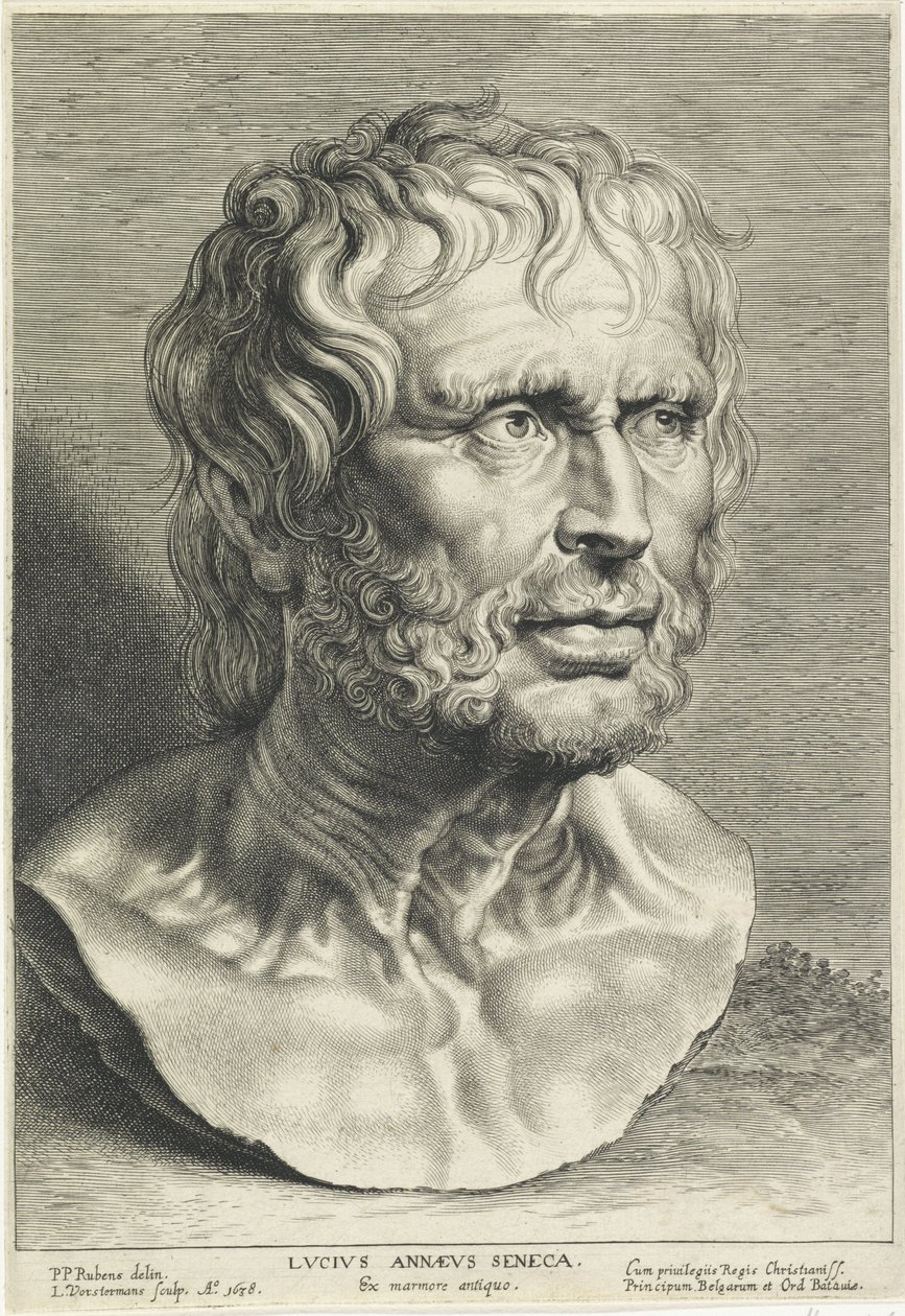 Busto de Sêneca, gravado por Lucas Vorsterman de Peter Paul (after) Rubens