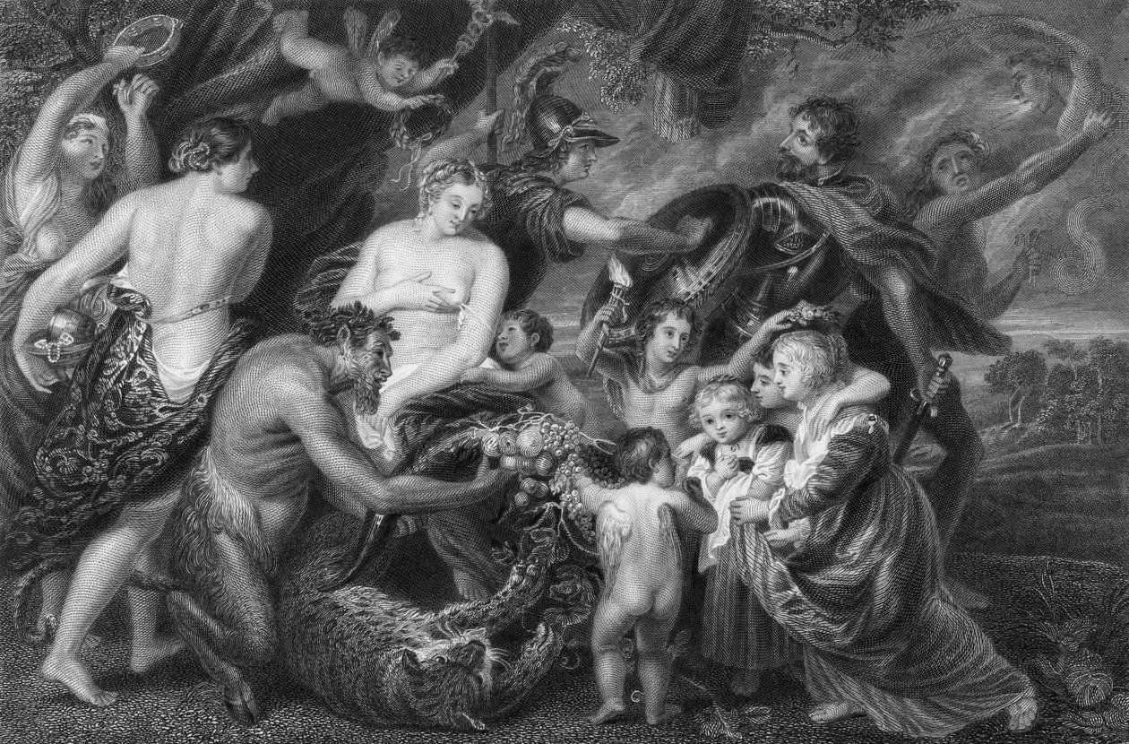 Paz e guerra (gravura) de Peter Paul (after) Rubens