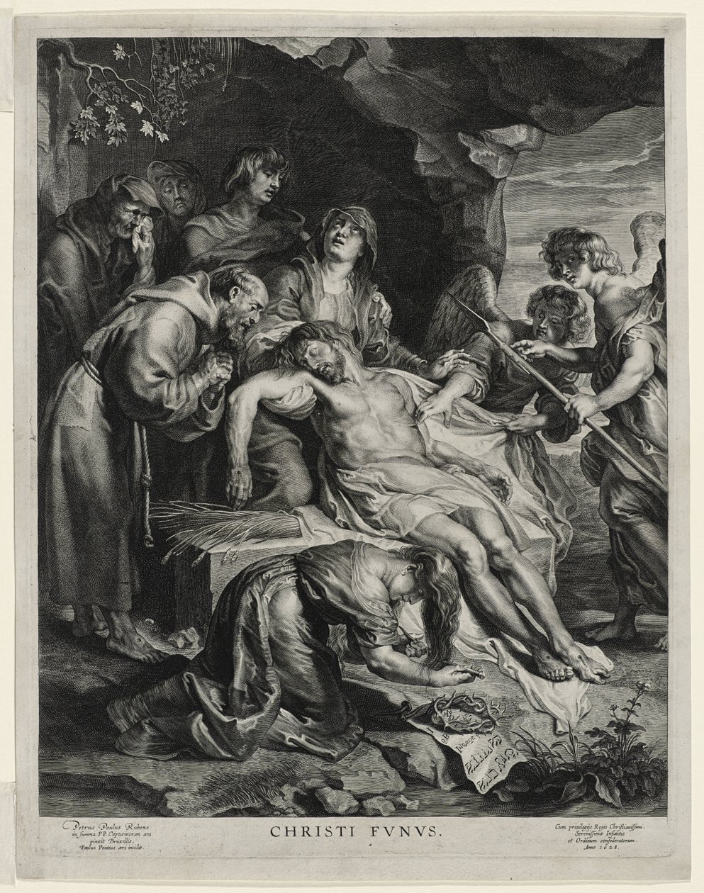 O Cristo Morto nos Joelhos da Virgem, gravado por Paulus Pontius de Peter Paul (after) Rubens