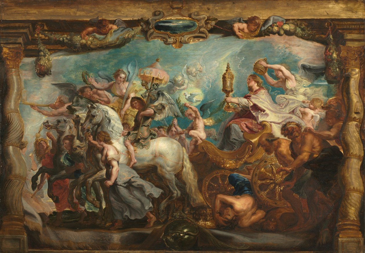 O Triunfo da Igreja, depois de 1628 (óleo sobre madeira) de Peter Paul (after) Rubens