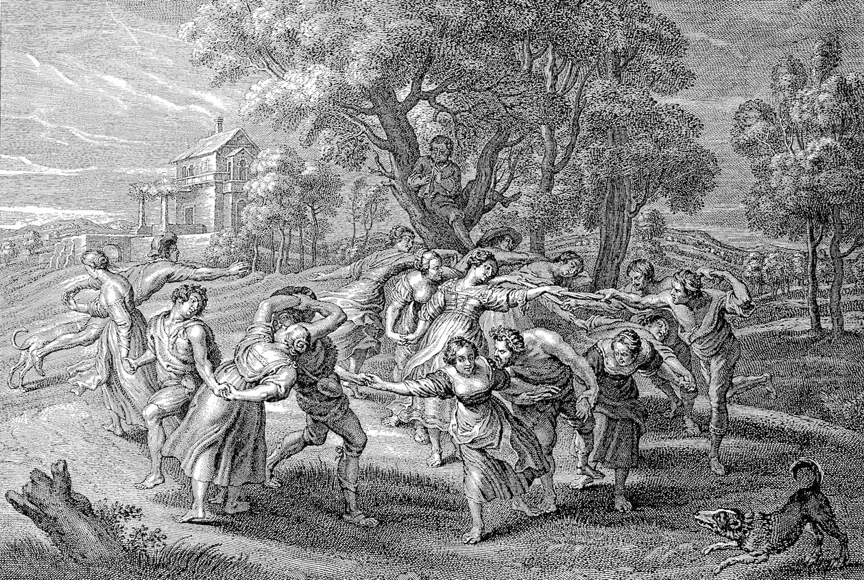 Jovens em um baile de Peter Paul (after) Rubens