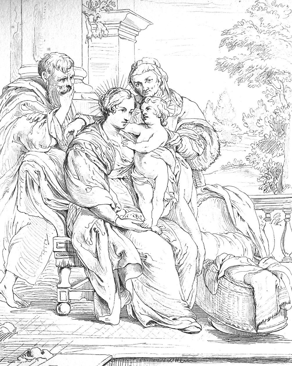 a santa família de Peter Paul (after) Rubens