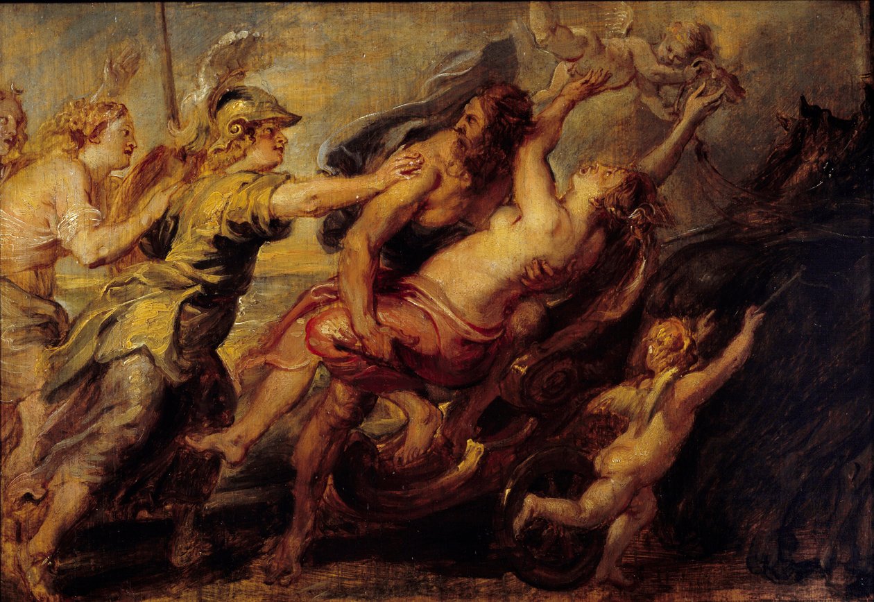 A remoção de Proserpine. Pintura atribuída a Pierre Paul (Pierre-Paul) Rubens (ou Peter Paul ou Petrus Paulus) (1577-1640) Ec. Flam de Peter Paul (attr. to) Rubens