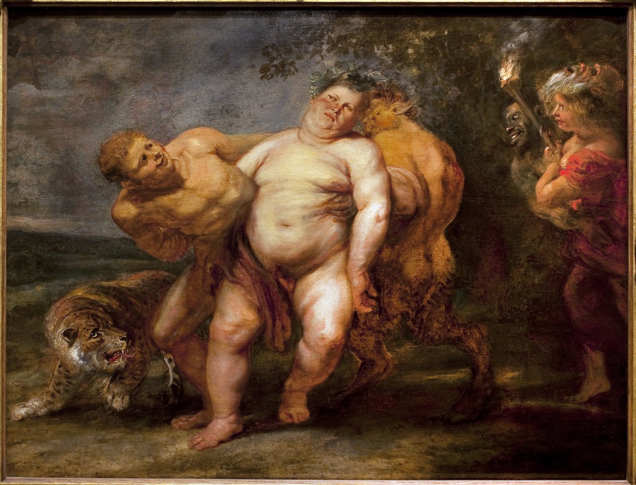 Silene bêbado. Pintura da comitiva de Pierre Paul Rubens (1577-1640), óleo sobre madeira, meados do século XVII. Museu de Belas Artes em Angers. de Peter Paul (circle of) Rubens