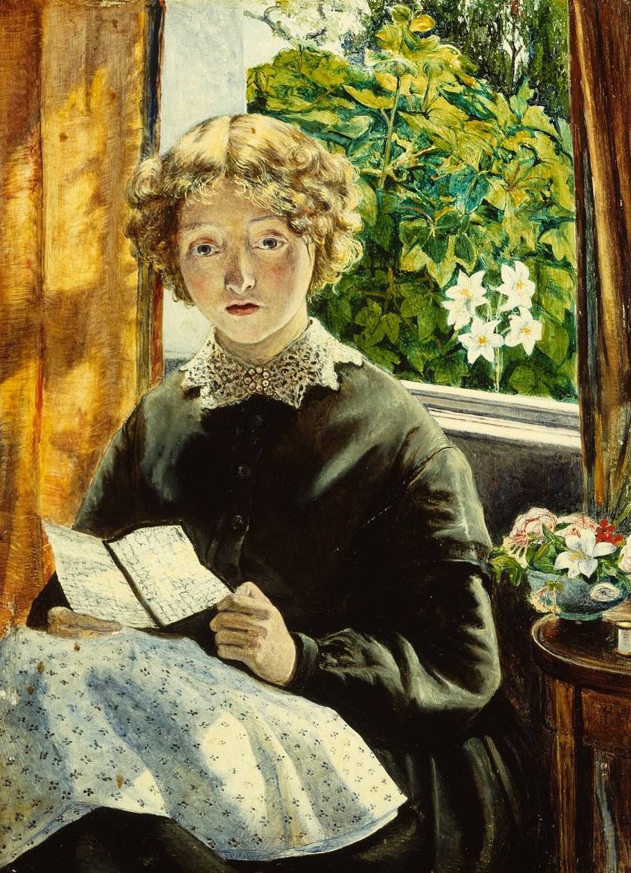 A Letter From Home (óleo a bordo) de Peter Paul Marshall