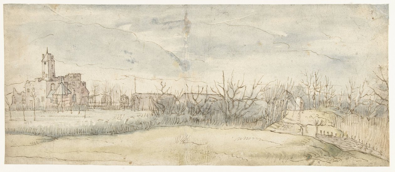 Vista do Castelo Crayenhof em Zwijndrecht, 1606 de Peter Paul Rubens (attributed to)