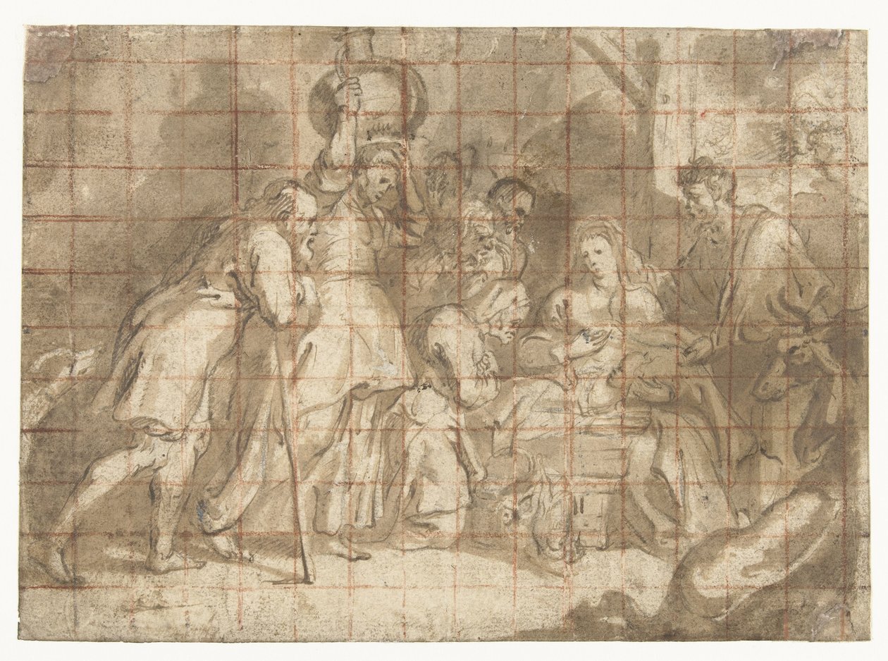 Adoração dos pastores de Peter Paul Rubens (school of)