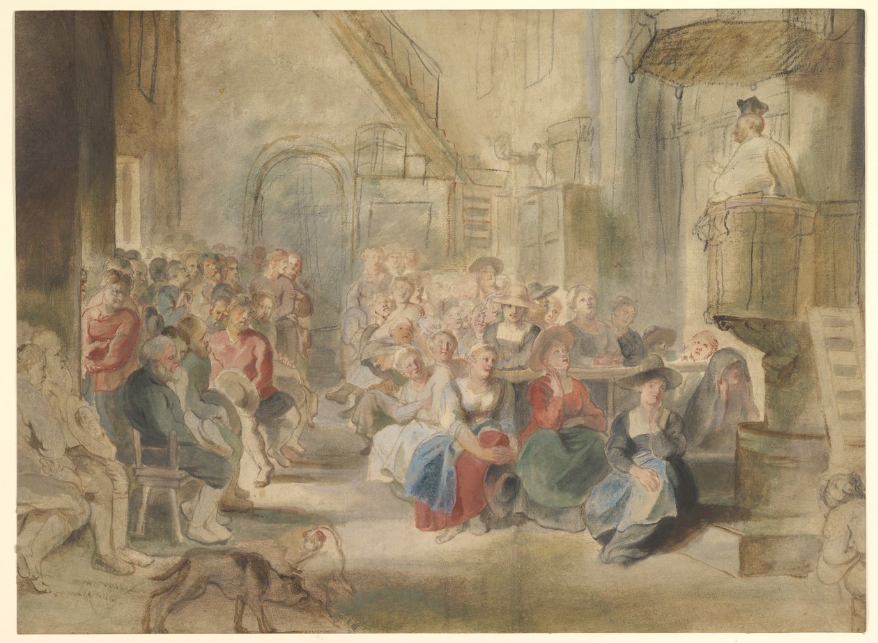 Um Sermão em uma Igreja da Aldeia, c.1630 de Peter Paul Rubens