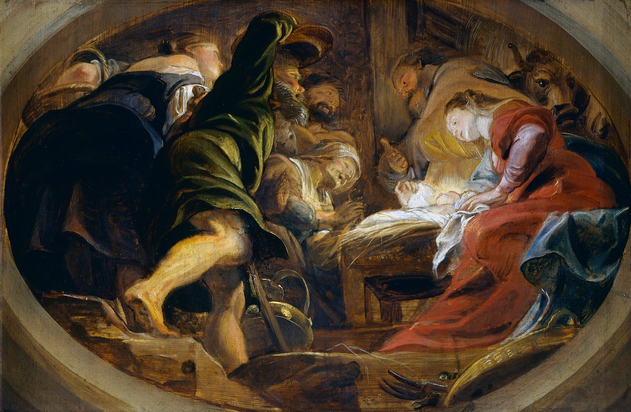 Adoração dos Pastores (óleo sobre tela) de Peter Paul Rubens