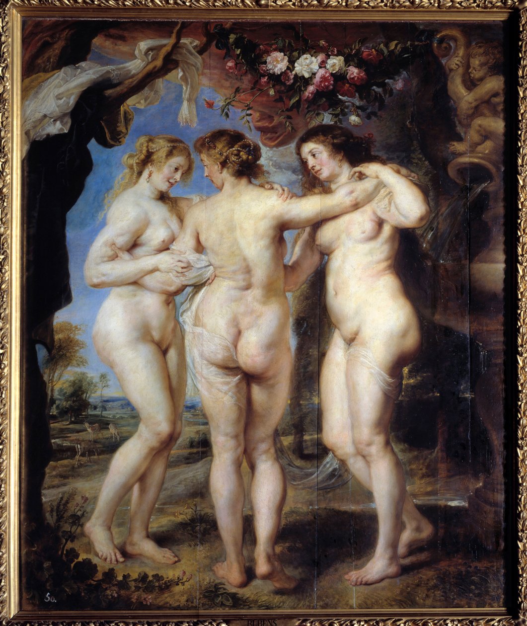 As três graças. Pintura de Pierre Paul (Pierre-Paul) Rubens (ou Peter Paul ou Petrus Paulus) (1577-1640) de Peter Paul Rubens