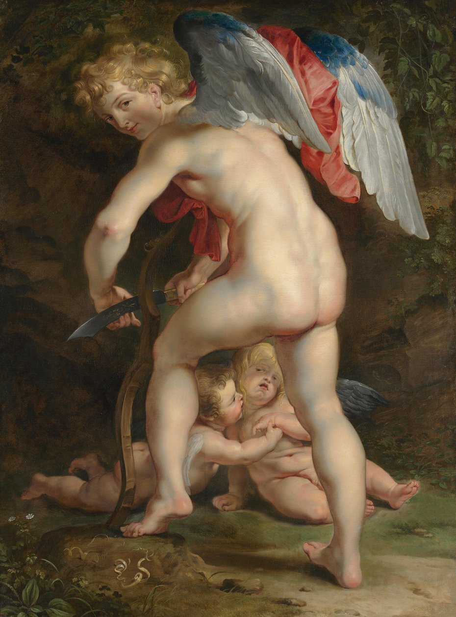 Cupido entalha o arco de Peter Paul Rubens