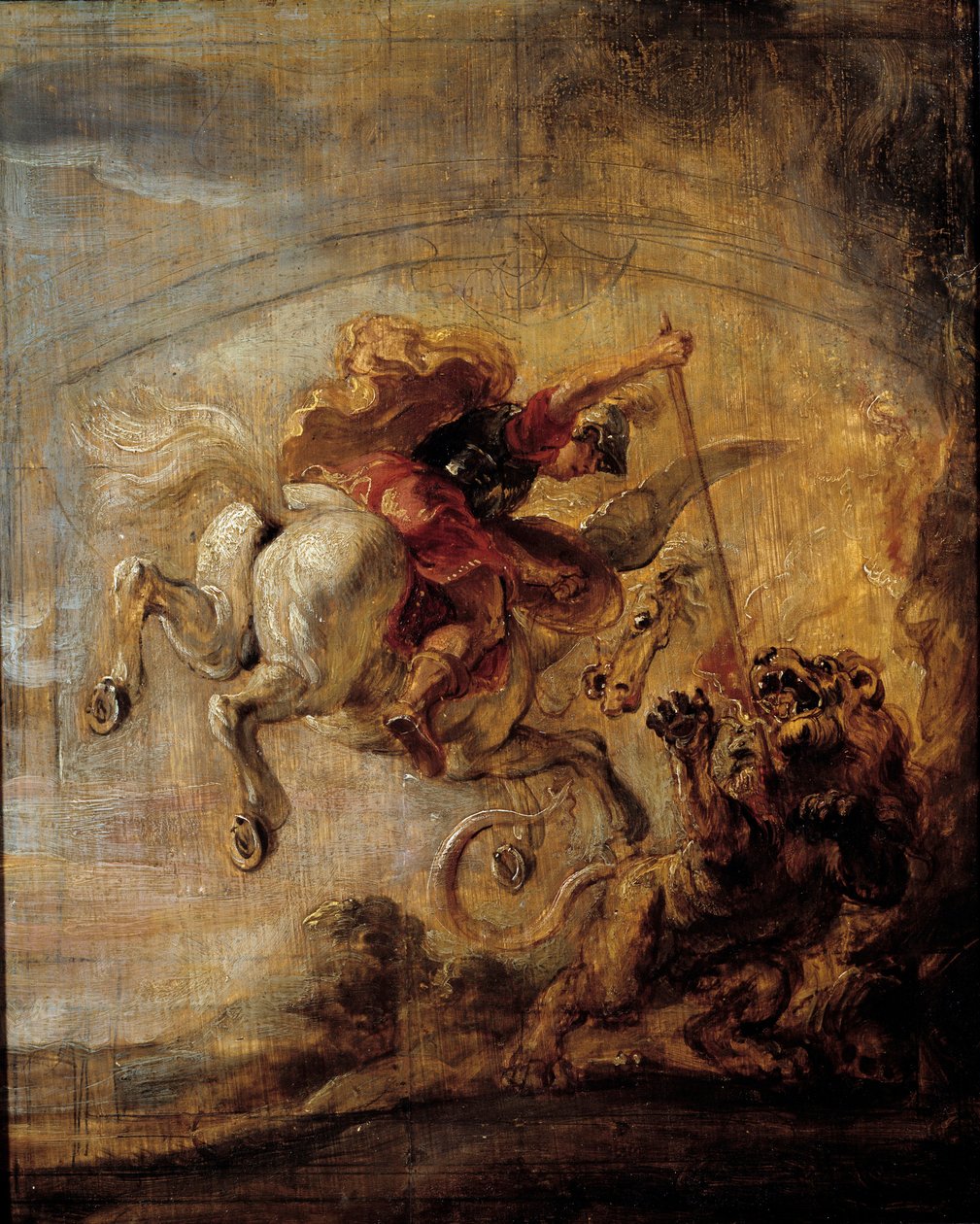 Bellerophon sobe em Pegase através de sua lança o chimere Pintura de Pierre Paul (Pierre-Paul) Rubens (ou Peter Paul ou Petrus Paulus) (1577-1640) de Peter Paul Rubens